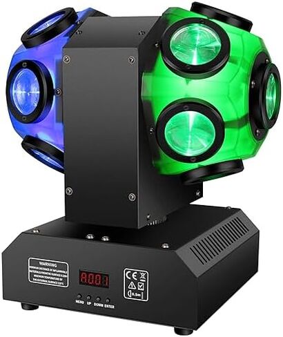 Moving Head Stage Light - Double Sides 150W RGBW LED Moving Head DJ Lighting Rotating Beam Lights by Sound Activated DMX Control for Dance Club KTV DJ Disco Parties Band Live Show Bar Concert in Saudi Arabia