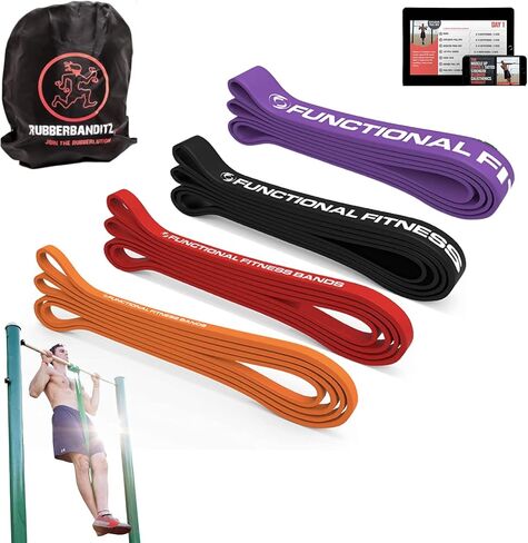 Pull Up Assist Bands Set of 3 by Functional Fitness. Heavy Duty Resistance and Assistance Training Bands in Saudi Arabia