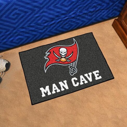 FANMATS 14377 NFL - Tampa Bay Buccaneers Man Cave Starter Mat Accent Rug - 19in. x 30in. | Sports Fan Home Decor Rug and Tailgating Mat in Saudi Arabia
