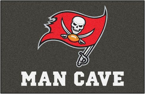 FANMATS 14377 NFL - Tampa Bay Buccaneers Man Cave Starter Mat Accent Rug - 19in. x 30in. | Sports Fan Home Decor Rug and Tailgating Mat in Saudi Arabia