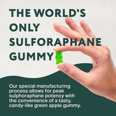 NeuroBrocc Sulforaphane Supplement Gummies - Potent Broccoli Sprout Extract Supplement - 60 Vegan Friendly Green Apple Flavor Gummies in Saudi Arabia