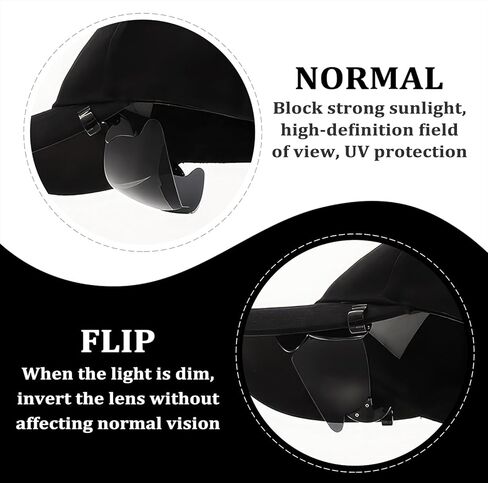 DEECOZY Outdoor Polarized Sunglasses, Fishing Cycling Traveling Flip Cover UV Protection Sunglasses That Can Be Clipped on the Hat Cap for Men Women Driving Running Climbing Hiking (Black) in Kuwait