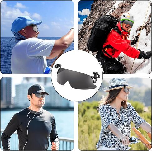 DEECOZY Outdoor Polarized Sunglasses, Fishing Cycling Traveling Flip Cover UV Protection Sunglasses That Can Be Clipped on the Hat Cap for Men Women Driving Running Climbing Hiking (Black) in Kuwait