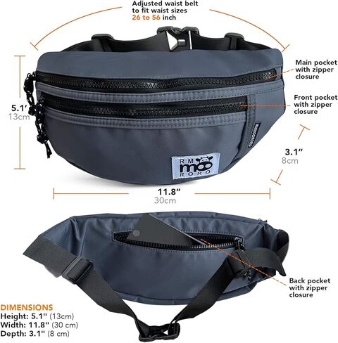 حقيبة خصر مقاومة للماء من Fanny Pack حقيبة كروس بحزام على الصدر وحقائب نهارية وحافظات (رمادي) in Kuwait