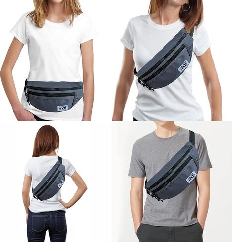 حقيبة خصر مقاومة للماء من Fanny Pack حقيبة كروس بحزام على الصدر وحقائب نهارية وحافظات (رمادي) in Kuwait