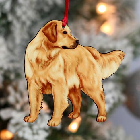 Golden Retriever Ornament, Golden Retriever Decoration, Golden Retriever Dog Gifts, English Cream Golden Retriever, Golden Retriever Christmas Decor (Relaxed Golden Retriever) in Saudi Arabia