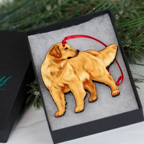 Golden Retriever Ornament, Golden Retriever Decoration, Golden Retriever Dog Gifts, English Cream Golden Retriever, Golden Retriever Christmas Decor (Relaxed Golden Retriever) in Saudi Arabia