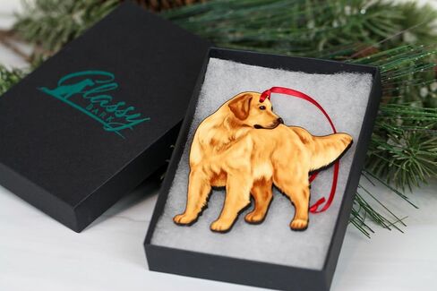 Golden Retriever Ornament, Golden Retriever Decoration, Golden Retriever Dog Gifts, English Cream Golden Retriever, Golden Retriever Christmas Decor (Relaxed Golden Retriever) in Saudi Arabia