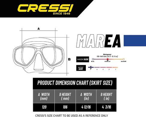 Adult Small Inner Volume Mask for Scuba, Snorkeling | Marea Made in Italy by Cressi: Quality Since 1946 in Saudi Arabia