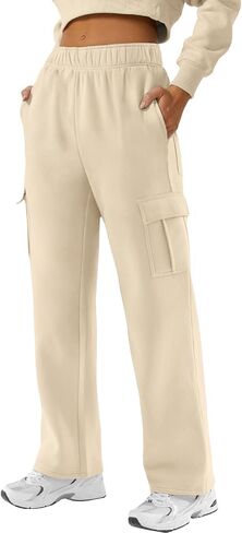 ATHMILE Womens Cargo Sweatpants Casual Baggy Fleece High Waisted Joggers Pants in Saudi Arabia