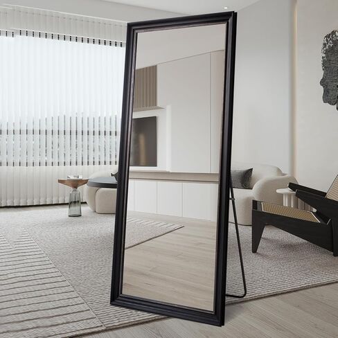 Full Length Mirror 67"x 26", Floor Mirror Beaded Frame with Stand Wall-Mounted or Leaning, Stand Up Mirror Full Large Body Mirror Big Tall Full Mirror for Bedroom (Beaded Brown) in Saudi Arabia
