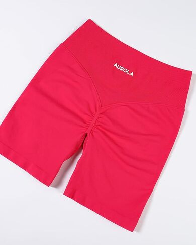 AUROLA Impressive Collection Workout Shorts for Women,High Waisted V-Shape Seam Gym Embossed Logo Athletic Fitness Short in Saudi Arabia