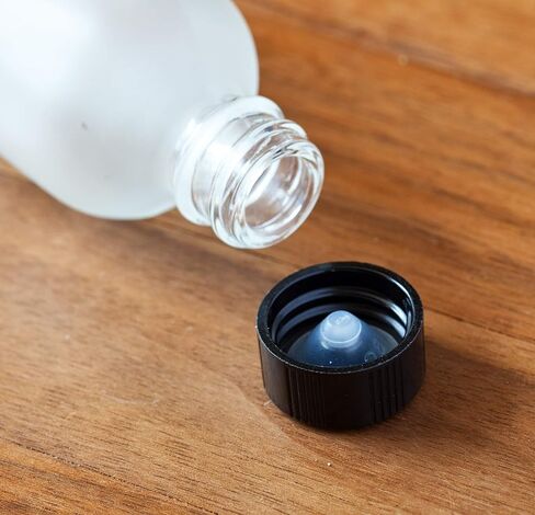 JUVITUS 2 oz Frosted Clear Glass Boston Round Bottles (12 Pack) with Two Closures: Black Glass Droppers and Phenolic Caps in Saudi Arabia