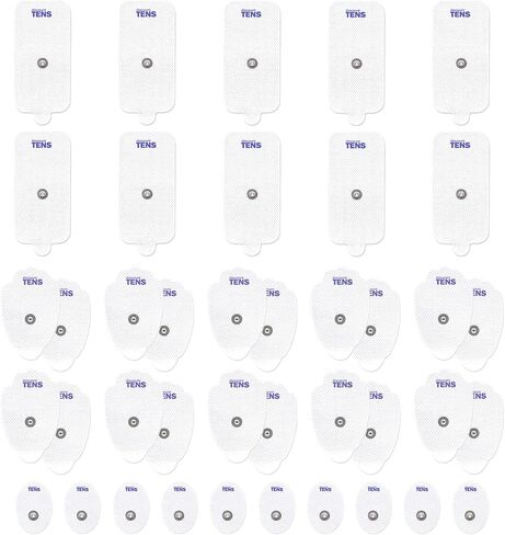 Premium Quality TENS Electrodes, 30 Pack Assortment with Small, Large and XL TENS Replacement Electrode Pads for TENS Units, Discount TENS Brand (Assortment, 30 Pack) in Saudi Arabia