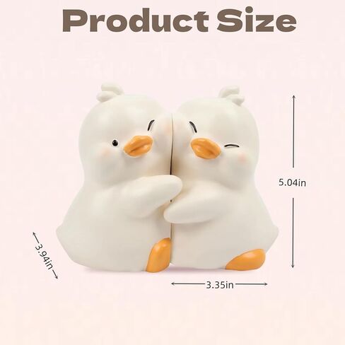 Cute Hug Ducks Decorative Bookends, Creative Resin Book Holders Duck Figurines Book Ends for Shelves Home Office Desk Bookshelf Decor in Kuwait
