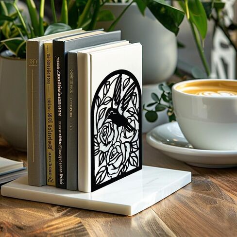 مساند كتب معدنية للأرفف، سدادات كتب جميلة طويلة للطيور الطنانة تستخدم على المكتب، الرف، مزرعة للكتب الصغيرة والكبيرة 5.3 بوصة × 4.3 بوصة × 7.9 بوصة، زوج واحد (طائر طنان) in Saudi Arabia