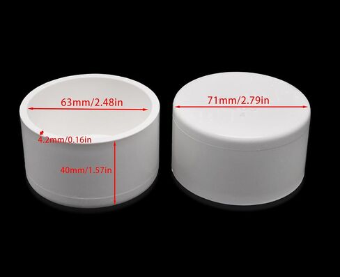 PVC Pipe End Cap, White PVC Fittings Caps Furniture Grade 3 Inch (2pcs) in Saudi Arabia