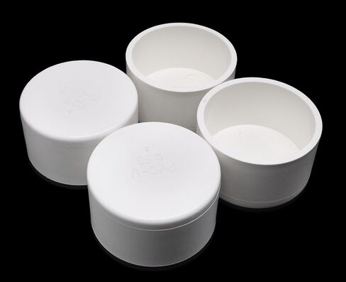 PVC Pipe End Cap, White PVC Fittings Caps Furniture Grade 3 Inch (2pcs) in Saudi Arabia