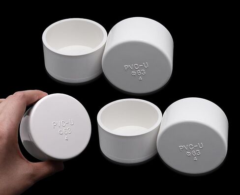 PVC Pipe End Cap, White PVC Fittings Caps Furniture Grade 3 Inch (2pcs) in Saudi Arabia