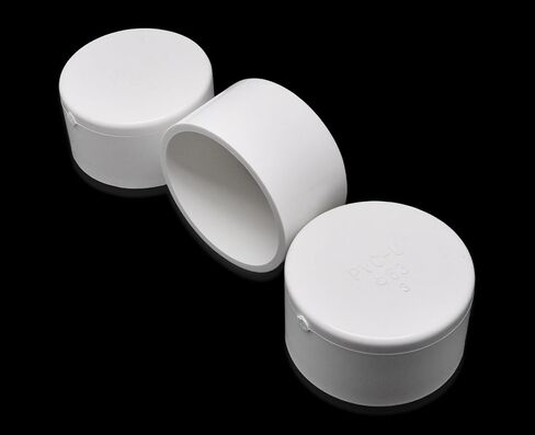 PVC Pipe End Cap, White PVC Fittings Caps Furniture Grade 3 Inch (2pcs) in Saudi Arabia