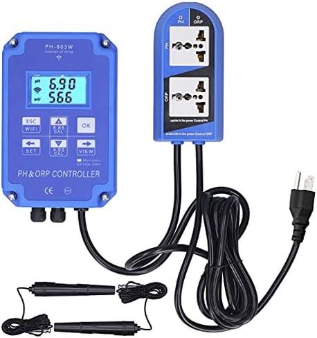 PH‑803W WIFI 2 في 1 PH ORP وحدة تحكم مستمرة في عداد التحكم في جودة المياه -1999~1999mV 0.00~14.00PH وحدة تحكم في الحموضة والقلوية أداة مراقبة جودة المياه (قابس أمريكي 110 فولت) in Saudi Arabia