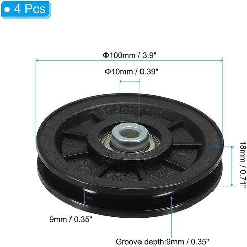 PATIKIL Universal Bearing Pulley Wheel, Nylon Bearing Pulley Wheel Lifting Bearing Wheel Replace for Gym Equipment in Saudi Arabia