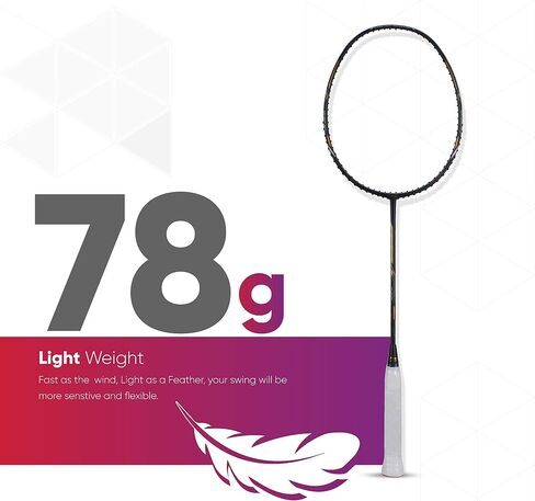 مضرب كرة الريشة من ألياف الكربون 77 G2 من Li-Ning مع غطاء كامل مجاني in Saudi Arabia