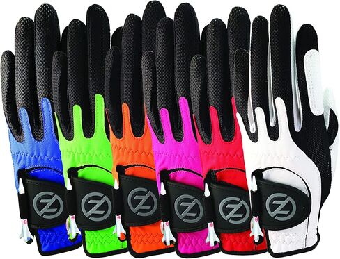 قفازات جولف صناعية مضغوطة من Zero Friction Junior مكونة من 6 قطع، مقاس عالمي، متعددة الألوان، مقاس واحد in Kuwait
