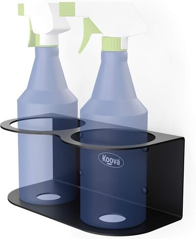 Koova All-Purpose Spray Bottle Holder | Easy Install Wall Mount - Hardware Included | Heavy-Duty Powder Coated Steel Storage Rack for Garage And Home | Craft Workspace Paint Bottle Organizer USA Made in Saudi Arabia