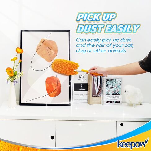 KEEPOW Reusable Duster Refill Compatible with Swiffer Hand Duster, Microfiber Heavy Duty Duster Refills, 360 Degree Dusters Refills for Cleaning, Ceiling Fan, 2 Pack (Handle is Not Included) in Saudi Arabia