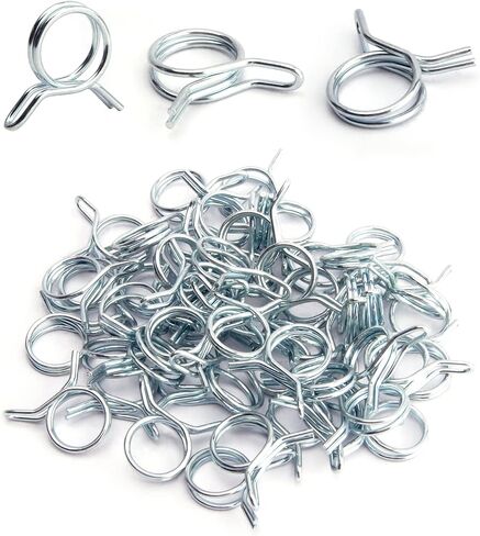 Yinpecly Double Wire Spring Hose Clamp 6mm(ID) Double Wire Fuel Line Silicone Hose Tube Spring Clips Silver Tone 50PCS in Saudi Arabia
