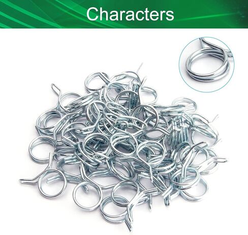 Yinpecly Double Wire Spring Hose Clamp 6mm(ID) Double Wire Fuel Line Silicone Hose Tube Spring Clips Silver Tone 50PCS in Saudi Arabia