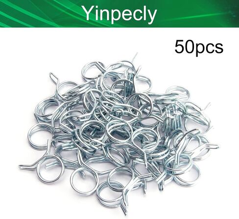 Yinpecly Double Wire Spring Hose Clamp 6mm(ID) Double Wire Fuel Line Silicone Hose Tube Spring Clips Silver Tone 50PCS in Saudi Arabia