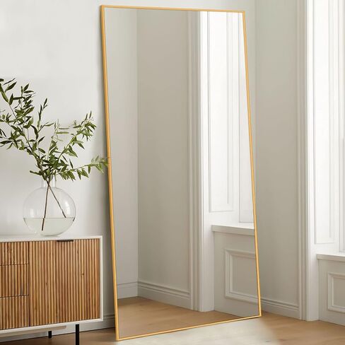 NeuType 71"x34" Large Full Length Mirror Bedroom Mirror Rectangle Wall-Mounted Mirror Hanging or Leaning Against Wall, Golden in Saudi Arabia