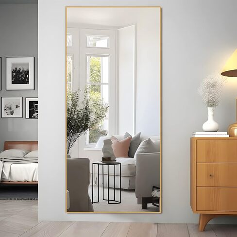 NeuType 71"x34" Large Full Length Mirror Bedroom Mirror Rectangle Wall-Mounted Mirror Hanging or Leaning Against Wall, Golden in Saudi Arabia