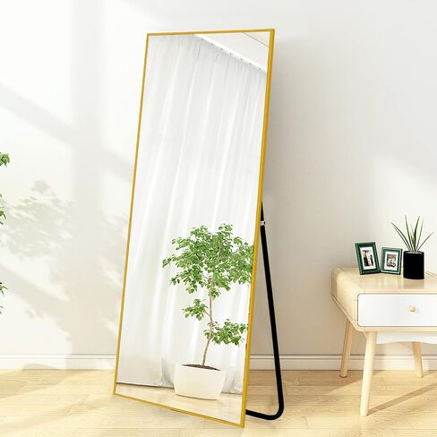 Natsukage Full Length Mirror Wall Mirror Full Length Mirror for Wall Standing Hanging or Leaning Against Wall Dressing Mirror Full Body Mirror Aluminum Alloy Frame (47"x16", Gold) in Saudi Arabia