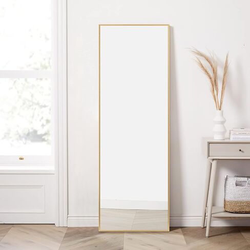 Natsukage Full Length Mirror Wall Mirror Full Length Mirror for Wall Standing Hanging or Leaning Against Wall Dressing Mirror Full Body Mirror Aluminum Alloy Frame (47"x16", Gold) in Saudi Arabia