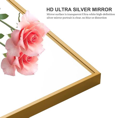 Natsukage Full Length Mirror Wall Mirror Full Length Mirror for Wall Standing Hanging or Leaning Against Wall Dressing Mirror Full Body Mirror Aluminum Alloy Frame (47"x16", Gold) in Saudi Arabia