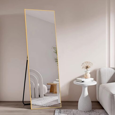 Natsukage Full Length Mirror Wall Mirror Full Length Mirror for Wall Standing Hanging or Leaning Against Wall Dressing Mirror Full Body Mirror Aluminum Alloy Frame (47"x16", Gold) in Saudi Arabia