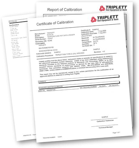 Triplett RHDL30 مسجل بيانات درجة الحرارة / الرطوبة PDF - سجل 24000 قراءة لكل منها in Kuwait