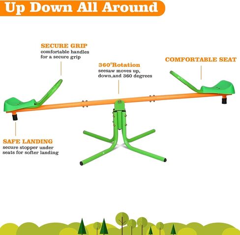 4 مقاعد للأطفال في الهواء الطلق مع دوارة 360 درجة، مقعد متأرجح للدوران، معدات ملعب خارج الباب، أدوات دوارة للفناء الخلفي in Kuwait