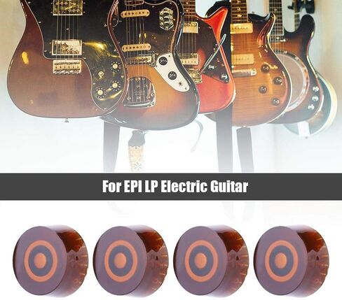 4 قطع من مقابض التحكم في الجيتار الكهربائي، قطع غيار مقبض بلاستيكي للجيتار (القهوة) in Kuwait