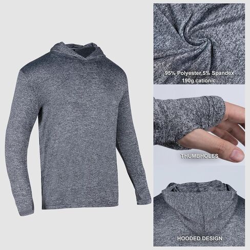 Men's Hoodie Shirts Long Sleeve UPF 50+ Sun Protection T Shirts Casual Fishing Hiking Shirts with Hood in Saudi Arabia