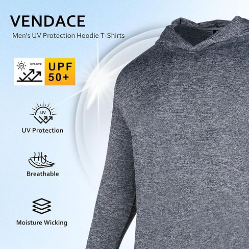 Men's Hoodie Shirts Long Sleeve UPF 50+ Sun Protection T Shirts Casual Fishing Hiking Shirts with Hood in Saudi Arabia