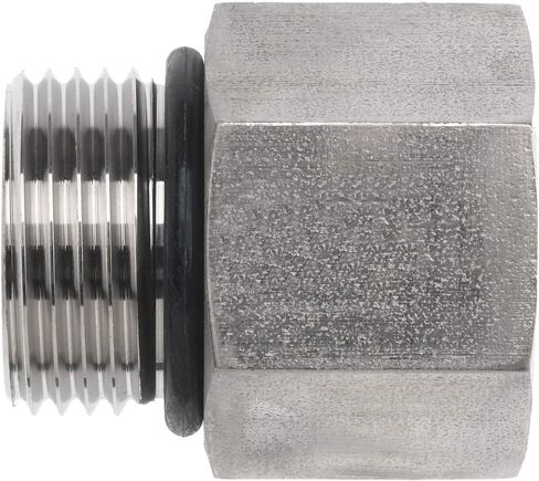 6410-12-06-O-SS مخفض مستقيم من الفولاذ المقاوم للصدأ، 1-1/16"-12 SAE ORB × 9/16"-18 خيط SAE ORB، رئيس حلقة O ذكر × رئيس حلقة O أنثى in Saudi Arabia
