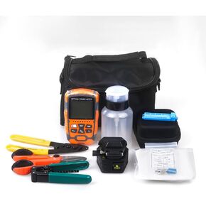 4 in 1 Fiber Power Meter(-70~10dBm, Built-in 10Km VFL) and Optic Fiber Cleaver A-6C, FTTH Fiber Optic Tool Kit For CATV engineering