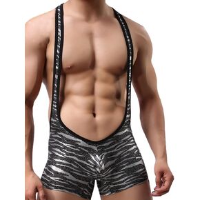 sandbank Men Leopard Print Wrestling Singlet Jockstrap Bodysuit Active Underwear Athletic Supporters Leotard