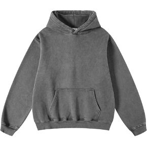 Mens Hoodies Pullover Oversized Hoodie Wash Plush Cotton Hooded Sweatshirt Vintage Heavyweight Hoodie Men Streetwear