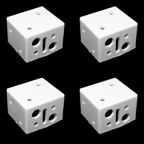 4PCS Venetian Blind End Mounting Code Accessories 1x1.3x1.4inch Plastic Slat Box Bracket Head Rail Bracket Used for Curtain Installation Parts in White Color