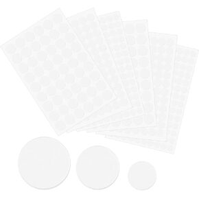 Screw Hole Covers White Furniture Stickers 9 Sheets 870 PCS Self-Adhesive Screw Hole Stickers White 3 Sizes PVC Round Plastic Stickers for Wood Cabinet Shelf Furniture Screw